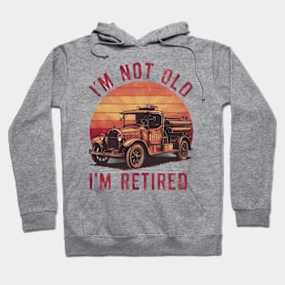 Vintage Fire Truck Embracing Retirement Hoodie